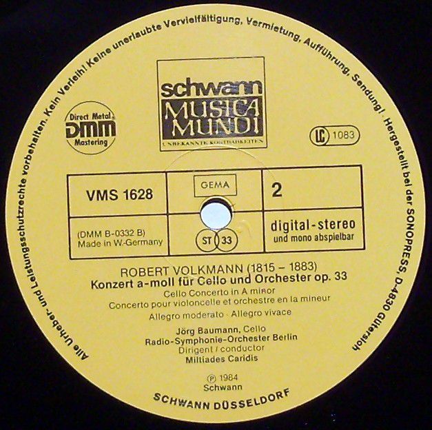 Schwann Musica Mundi VMS 1628 - Eugen D'Albert, Robert Volkmann, - Image 4