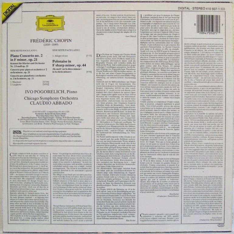 Deutsche Grammophon 410 507-1 - Frédéric Chopin, Chicago Symphon - Image 2