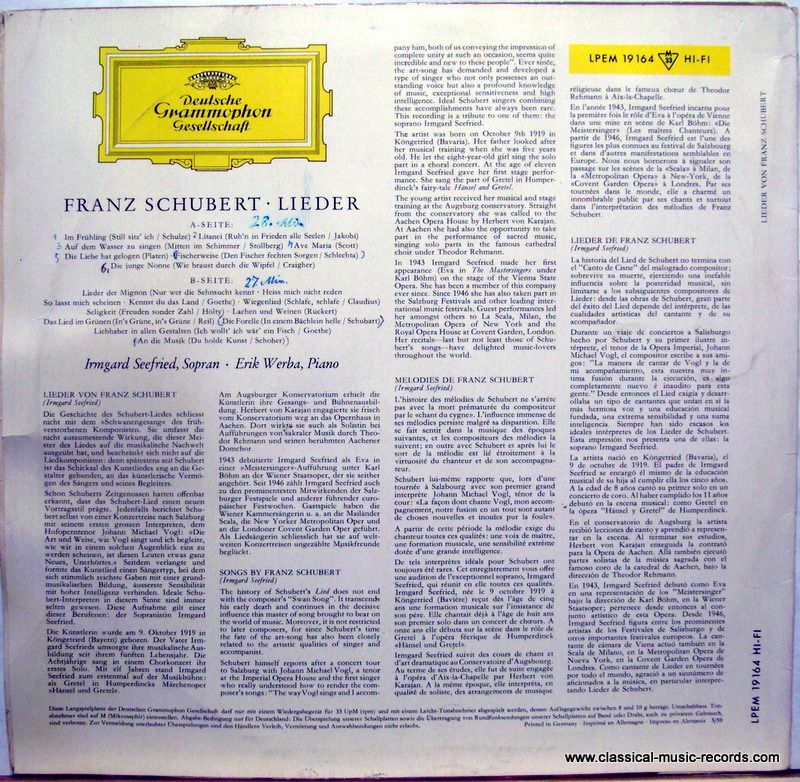 Deutsche Grammophon LPEM 19 164 - Franz Schubert, Irmgard Seefri - Image 2