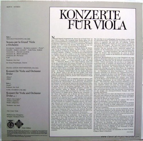 Telefunken 66 695 8 - Niccolò Paganini, Carl Stamitz, Franz Anto - Image 2