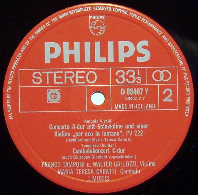 Philips D 88407 Y - I Musici, Antonio Vivaldi, Alessandro Scarla - Image 4