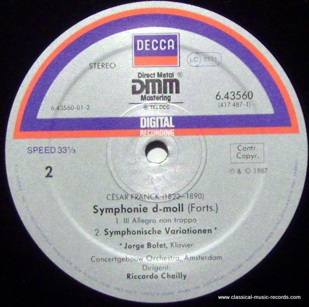 DECCA 417 487-1 - César Franck, Jorge Bolet, Concertgebouworkest - Image 2
