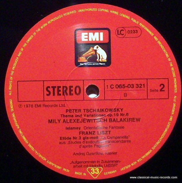 His Master's Voice 1C 065-03 321 - Andrei Gavrilov - Ravel: Gasp - Image 3