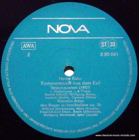 Nova 8 85 041 - Hanns Eisler - Kammermusik Aus Dem Exil - Image 3