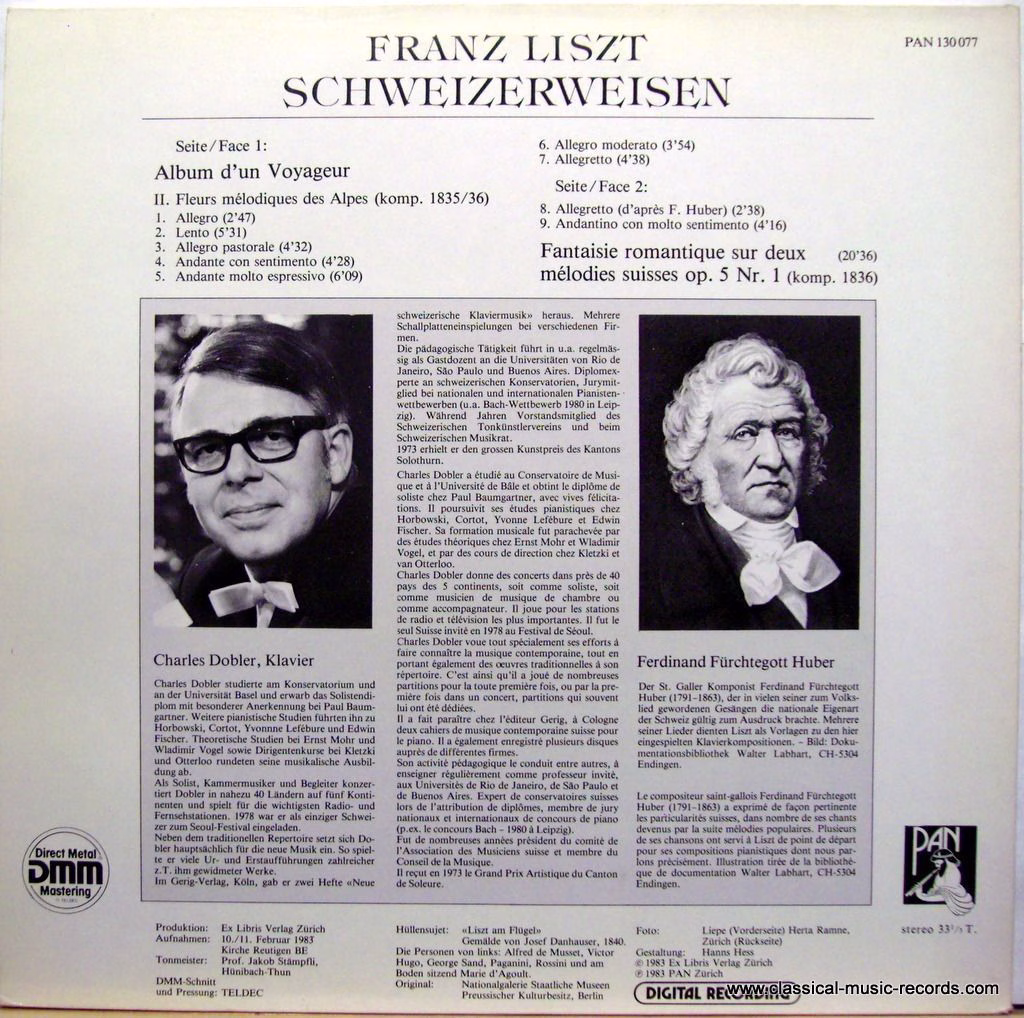 Pan (5) 130 077 - Franz Liszt, Charles Dobler - Schweizerweisen - Image 2