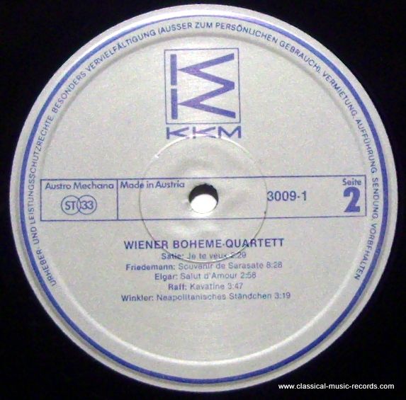 KKM Records 3009-1 - Wiener Bohéme Quartett - Untitled - Image 3