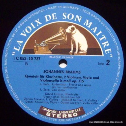 His Master's Voice 1 C 053-10 737 - Johannes Brahms, David Glaze - Image 3