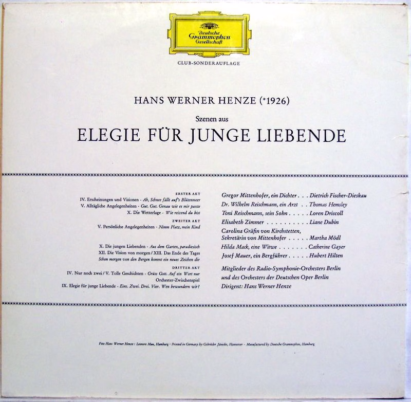 Deutsche Grammophon J 820 - Hans Werner Henze - Szenen Aus »Eleg - Image 2