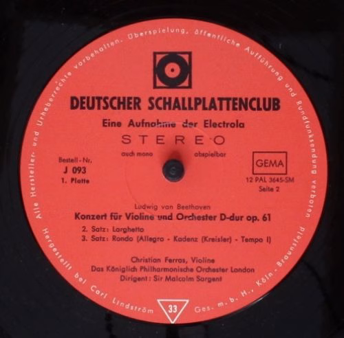 Deutscher Schallplattenclub J 093 - Ludwig van Beethoven - Violi - Image 5