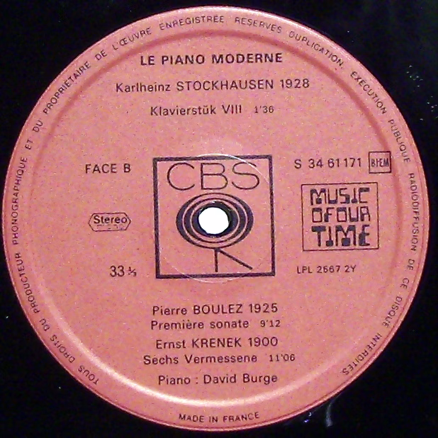 CBS S 34 61 171 - Luciano Berio, Pierre Boulez, Ernst Krenek, Lu - Image 3
