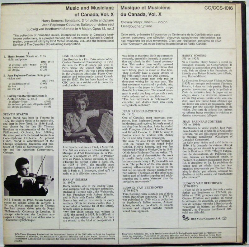 RCA Victor CCS-1016 - Harry Somers, Jean Papineau-Couture, Ludwi - Image 2