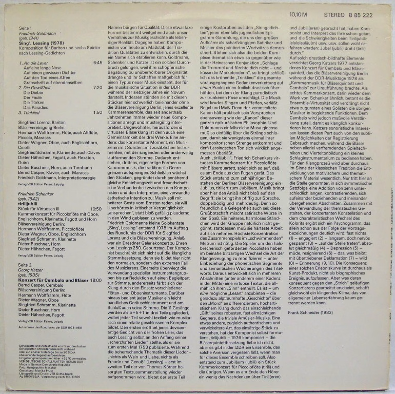 Nova 8 85 222 - Friedrich Goldmann, Friedrich Schenker, Georg Ka - Image 2