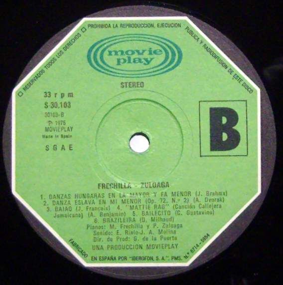 Movieplay S-30.103 - Miguel Frechilla, Pedro Zuloaga - A Dos Pia - Image 3