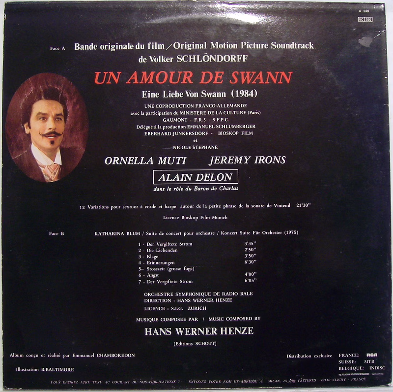 Milan A 240 - Hans Werner Henze - Un Amour De Swann (Bande Origi - Image 2