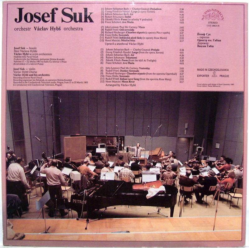 Supraphon 1113 3663 H - Josef Suk, Václav Hybš Orchestra - Josef - Image 2