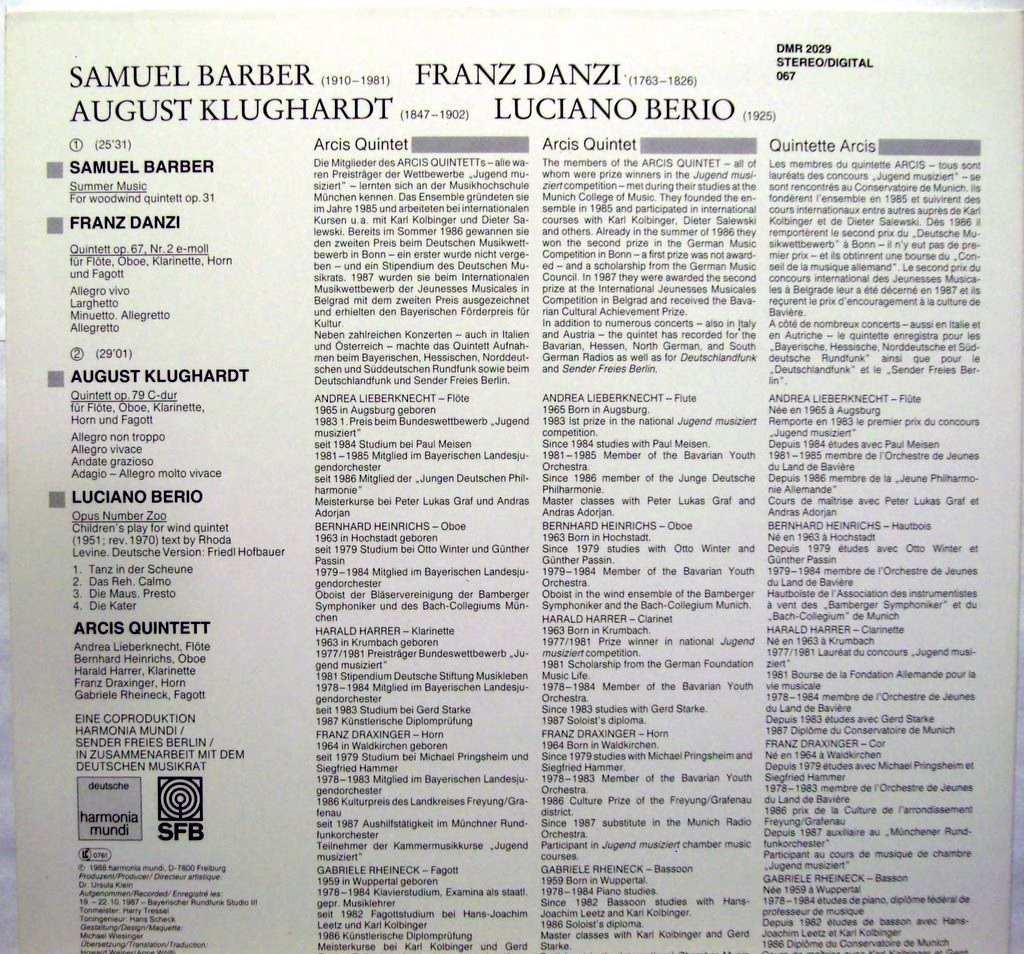 deutsche harmonia mundi Digital DMR 2029 A - Samuel Barber, Fran - Image 2