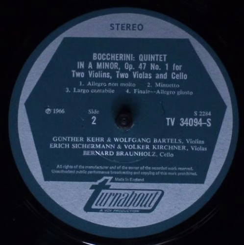 Turnabout TV 34094S - Luigi Boccherini - 2 String Quintets - Op. - Image 4