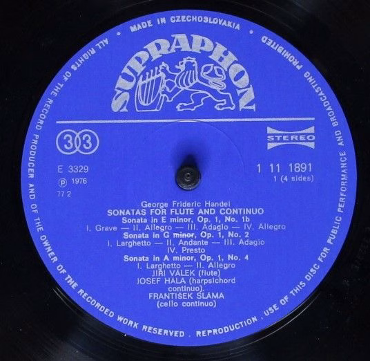 Supraphon 1 11 1891/2 - Georg Friedrich Händel, Jiří Válek, Jose - Image 4