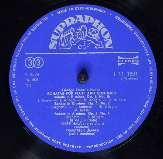 Supraphon 1 11 1891/2 - Georg Friedrich Händel, Jiří Válek, Jose - Image 4