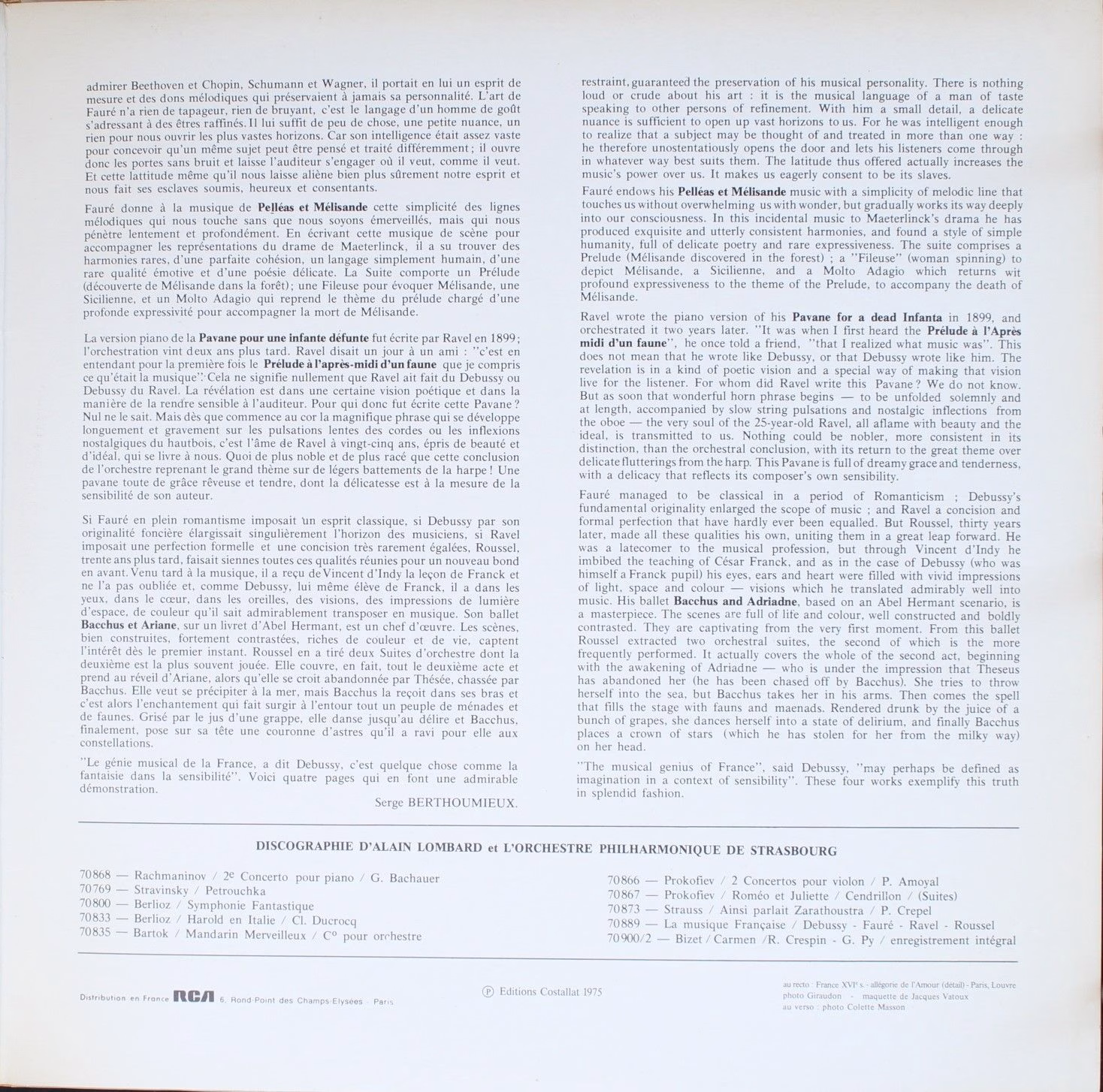 Erato STU 70889 - Orchestre Philharmonique de Strasbourg, Alain - Image 4