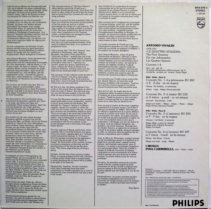 Philips 6514 372 - Antonio Vivaldi, I Musici, Pina Carmirelli - - Image 2