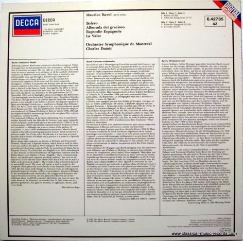 DECCA 6.42735 - Maurice Ravel, Orchestre Symphonique de Montréal - Image 2