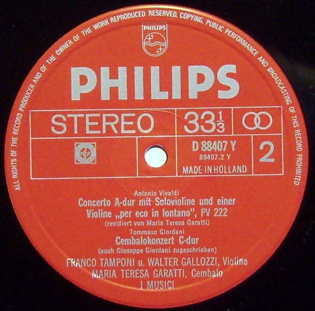 Philips D 88407 Y - I Musici, Antonio Vivaldi, Alessandro Scarla - Image 5
