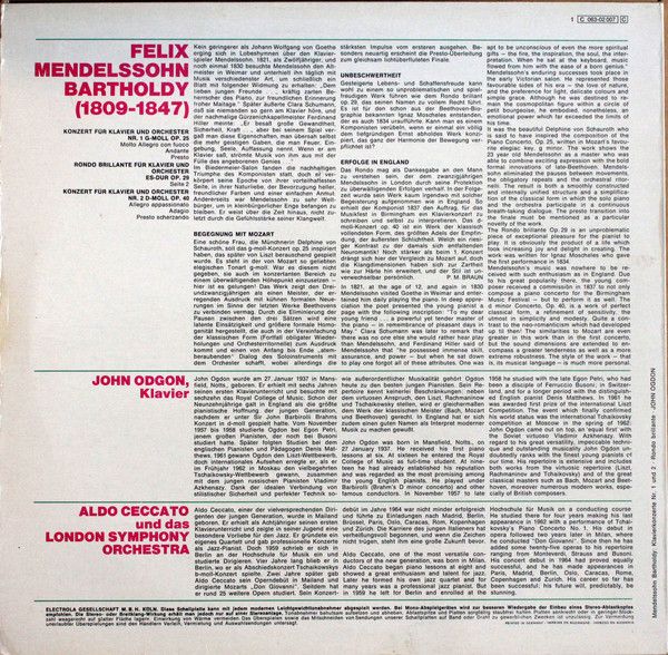 His Master's Voice 1C 063-02 007 - Felix Mendelssohn-Bartholdy, - Image 2