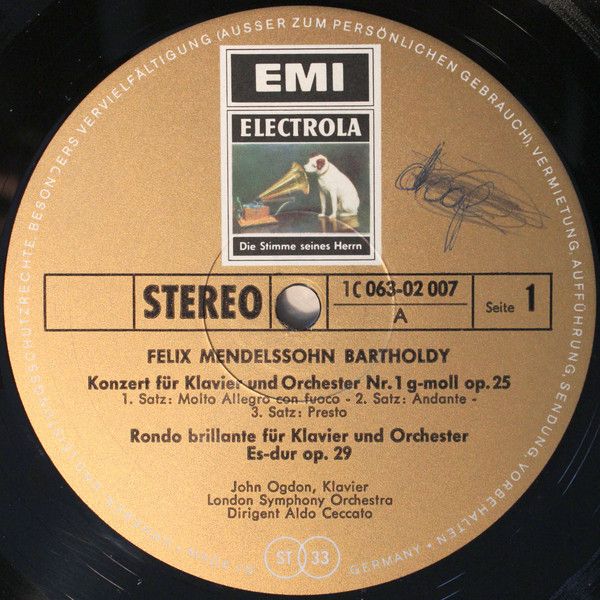 His Master's Voice 1C 063-02 007 - Felix Mendelssohn-Bartholdy, - Image 3
