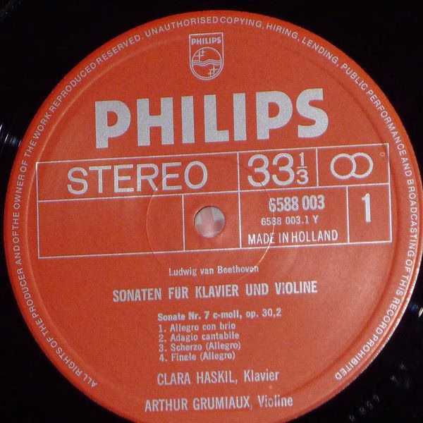 Philips 6733 001 - Arthur Grumiaux, Clara Haskil, Ludwig van Bee - Image 7