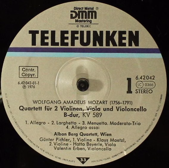 Telefunken 6.42042 AW - Wolfgang Amadeus Mozart, Alban Berg Quar - Image 5