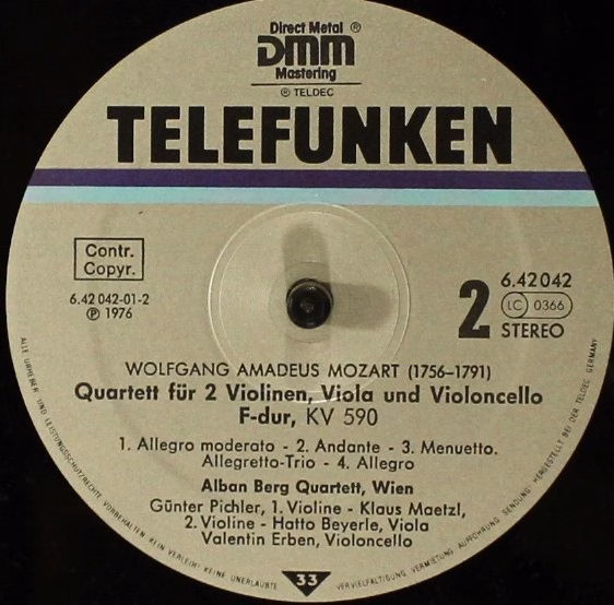 Telefunken 6.42042 AW - Wolfgang Amadeus Mozart, Alban Berg Quar - Image 6