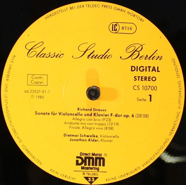 Classic Studio Berlin CS 10700 - Richard Strauss, Robert Schuman - Image 3