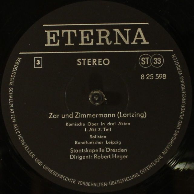 Eterna 8 25 597 - 599 - Albert Lortzing - Zar Und Zimmermann - Image 10