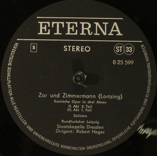 Eterna 8 25 597 - 599 - Albert Lortzing - Zar Und Zimmermann - Image 6