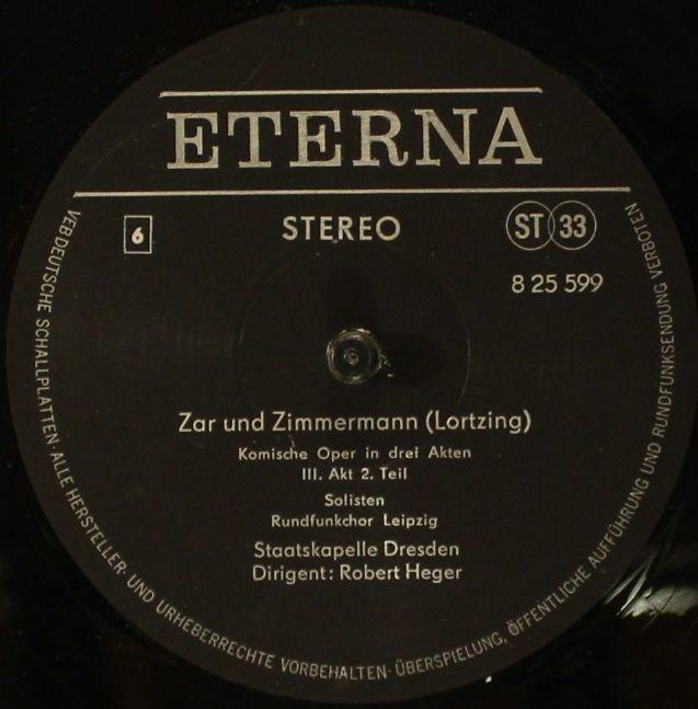 Eterna 8 25 597 - 599 - Albert Lortzing - Zar Und Zimmermann - Image 7