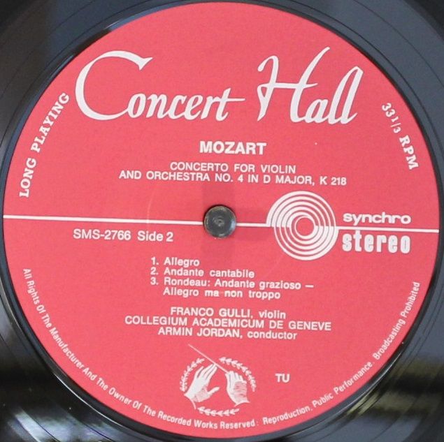 Concert Hall SMS 2766 - Wolfgang Amadeus Mozart, Franco Gulli, C - Image 4