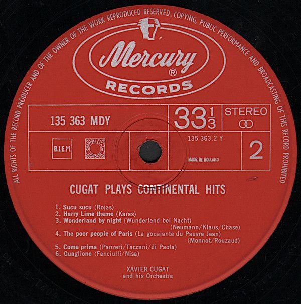 Mercury MDY 135 363 - Xavier Cugat And His Orchestra - Cugat Pla - Image 6