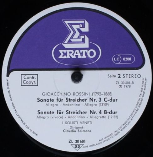 Erato ZL 30601 - Gioacchino Rossini, I Solisti Veneti, Claudio S - Image 6