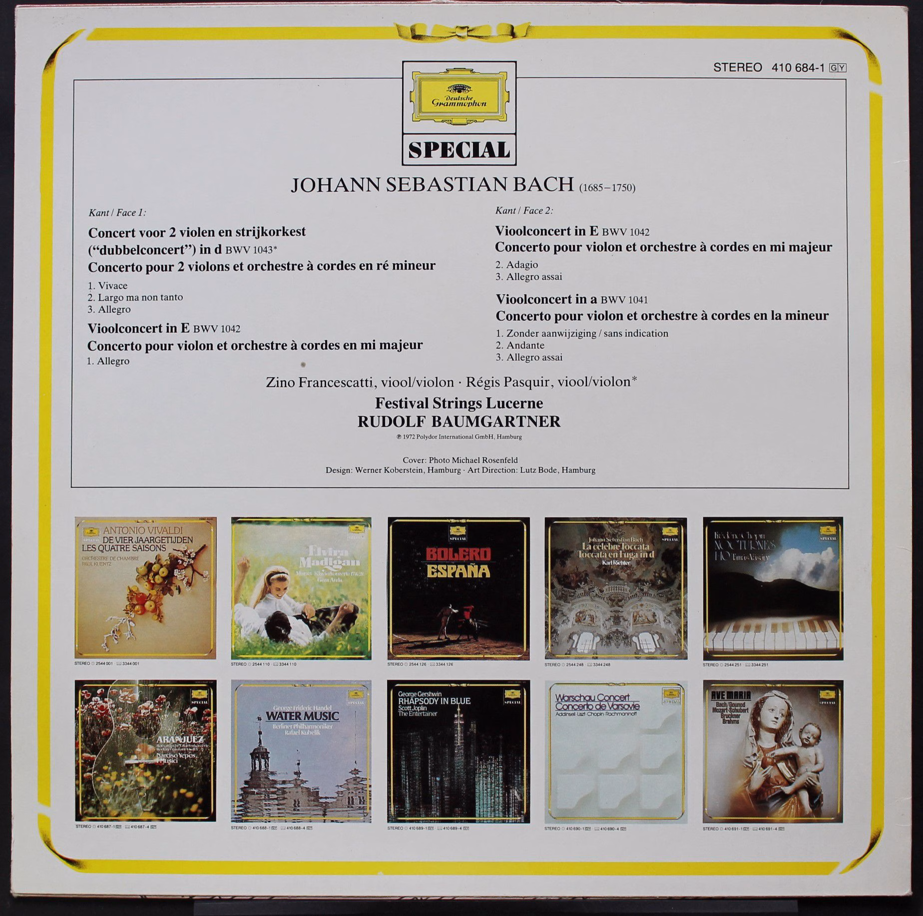 Deutsche Grammophon 410 684-1 - Johann Sebastian Bach - Die 3 Vi - Image 2