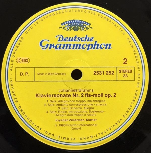 Deutsche Grammophon 2531 252 - Johannes Brahms, Krystian Zimerma - Image 4