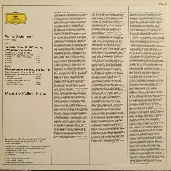 Deutsche Grammophon 2530 473 - Franz Schubert, Maurizio Pollini - Image 2