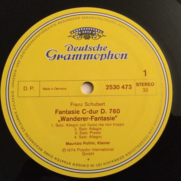 Deutsche Grammophon 2530 473 - Franz Schubert, Maurizio Pollini - Image 3