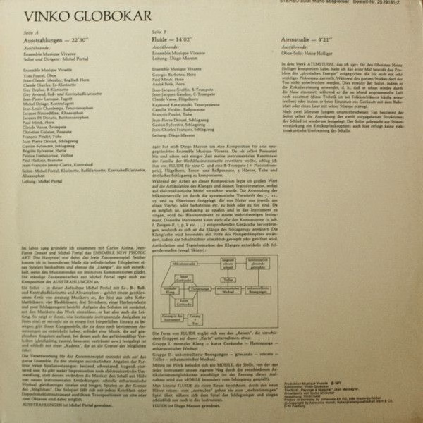 BASF 25 29181-2 - Vinko Globokar, Ensemble Musique Vivante - Aus - Image 2