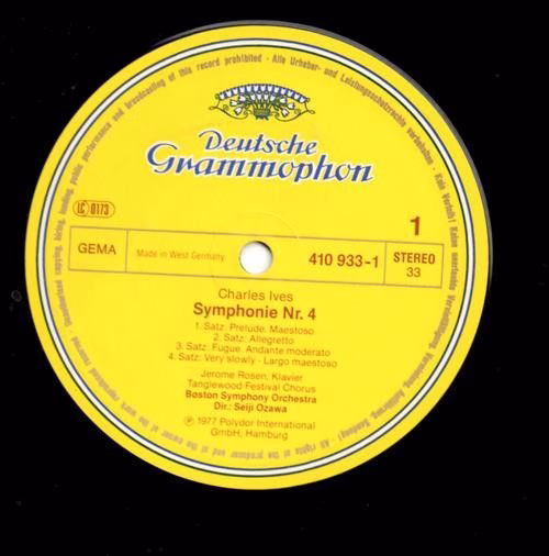 Deutsche Grammophon 410 933-1 - Charles Ives, Boston Symphony Or - Image 2
