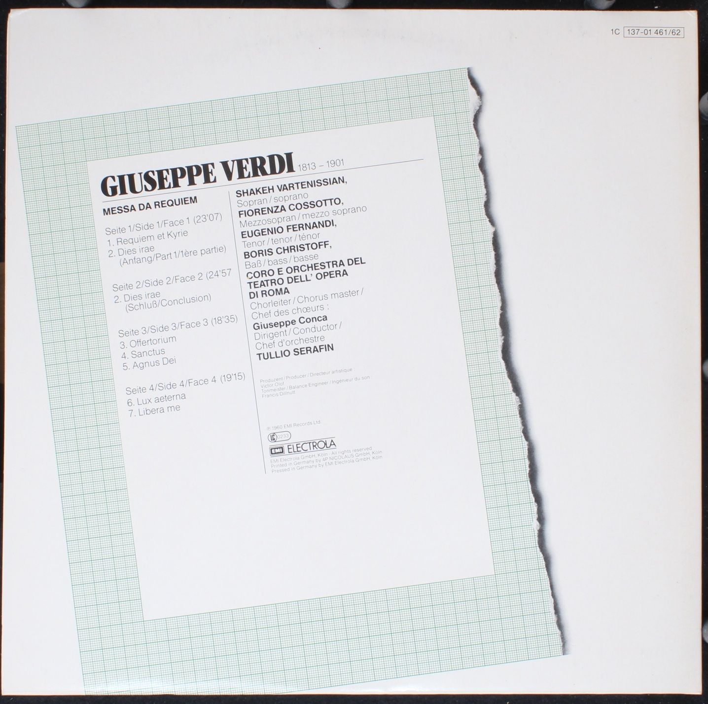 His Master's Voice 1c 137-01-461/62 - Giuseppe Verdi, Tullio Ser - Image 2