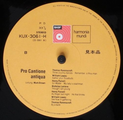 BASF KUX-3061-H - Henry Purcell, Thomas Ravenscroft, William Law - Image 4