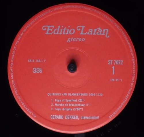 Editio Laran St 7072 - Quirinus Van Blanckenburg, Pieter Bustijn - Image 3