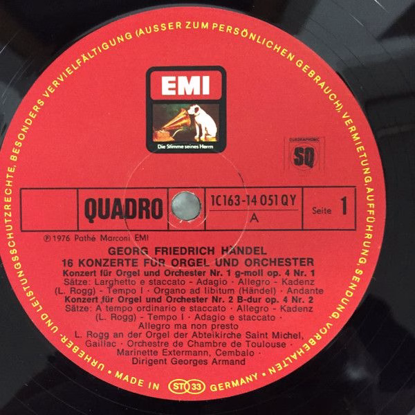 His Master's Voice 1C 163-14 051/54 QY - Georg Friedrich Händel, - Image 3