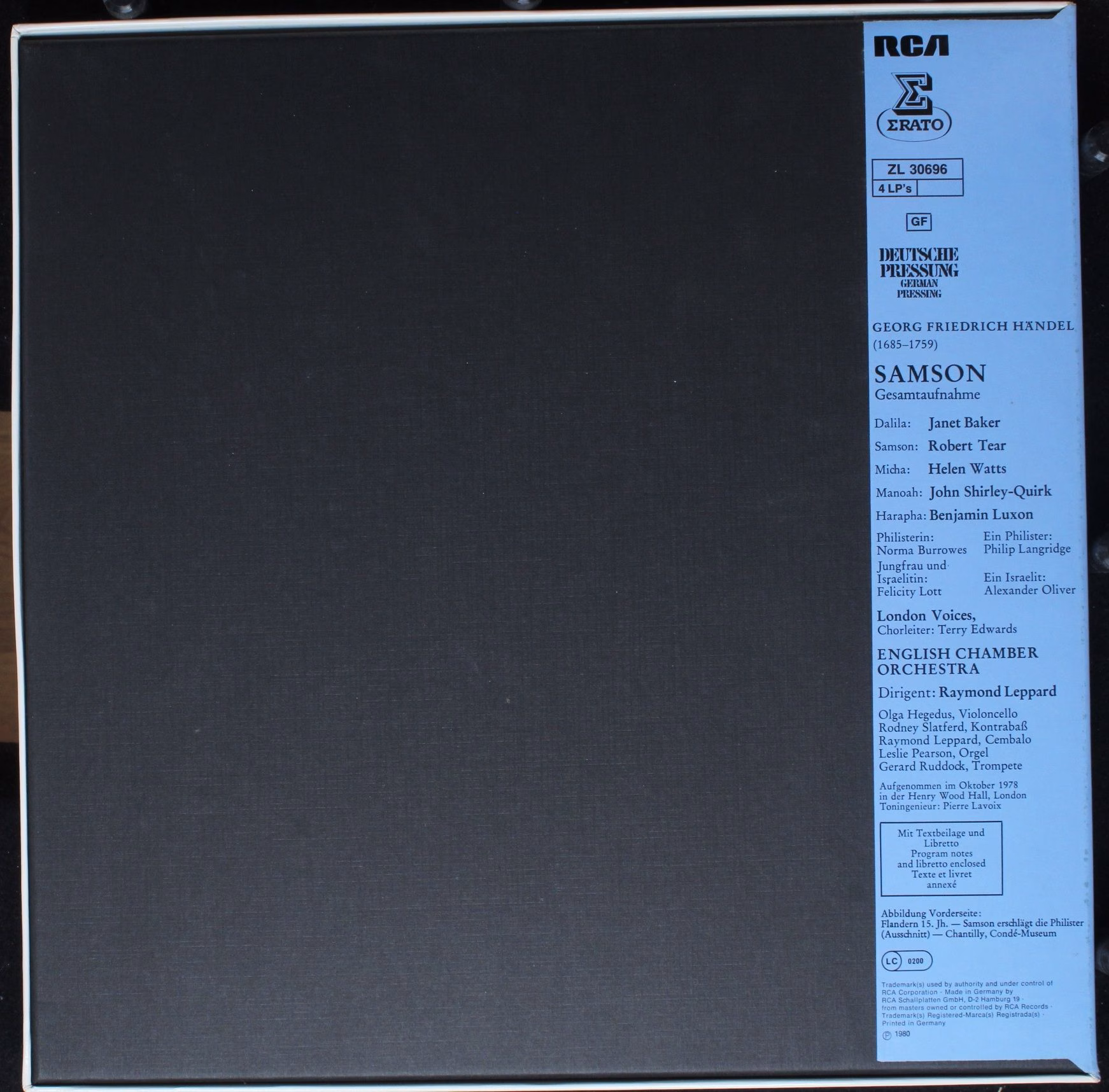 Erato ZL 30696 - Georg Friedrich Händel, Raymond Leppard, Englis - Image 2